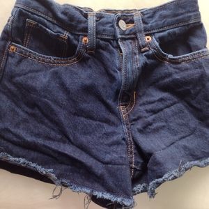 Old Navy Dark wash denim frayed shorts girls size 12 slim